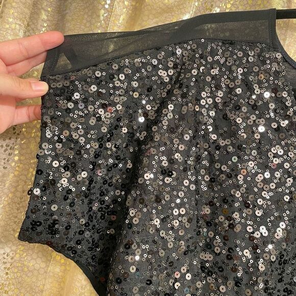 Express black multi sequin dolman style blouse, size M - Picture 4 of 5